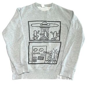 UNIQLO UT x Keith Haring Graphic Crewneck Sweatshirt Gray Size L